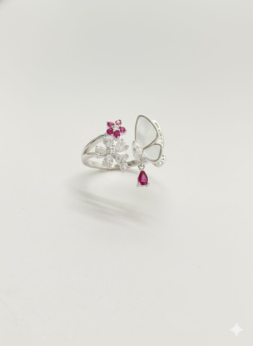 Butterfly Reverie 925 Sterling Silver Ring Shavi Jewellery