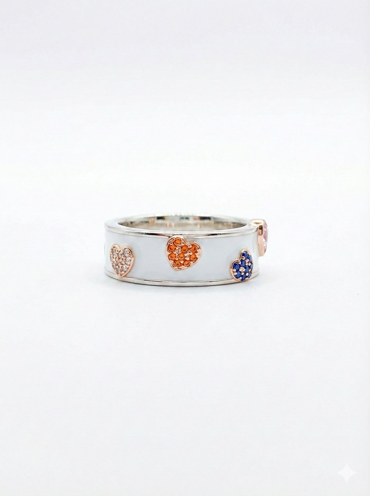 Mood Board Multi‑Heart 925 Sterling Silver Ring Shavi Jewellery