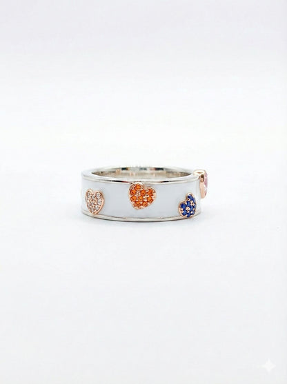 Mood Board Multi‑Heart 925 Sterling Silver Ring Shavi Jewellery