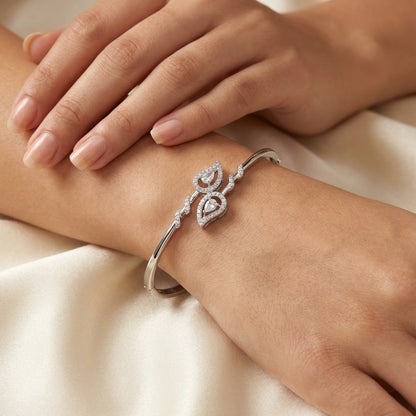 Silver Leaf Centerpiece Bracelet