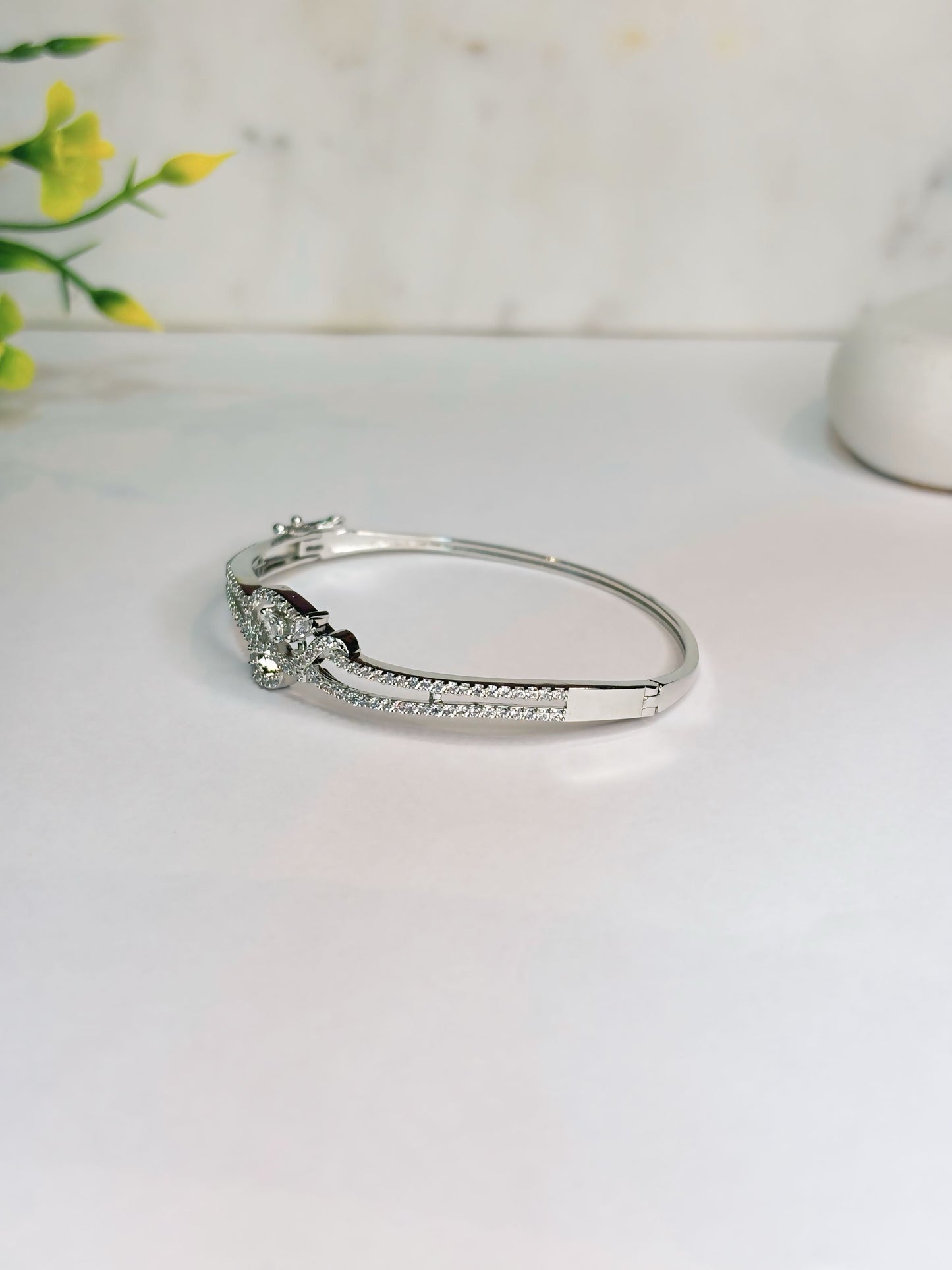 Silver Double Line Bracelet Shavi