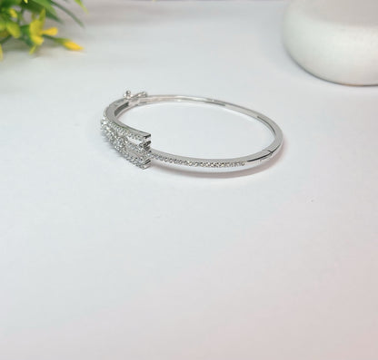 Silver Zirconia Triple line Bracelet