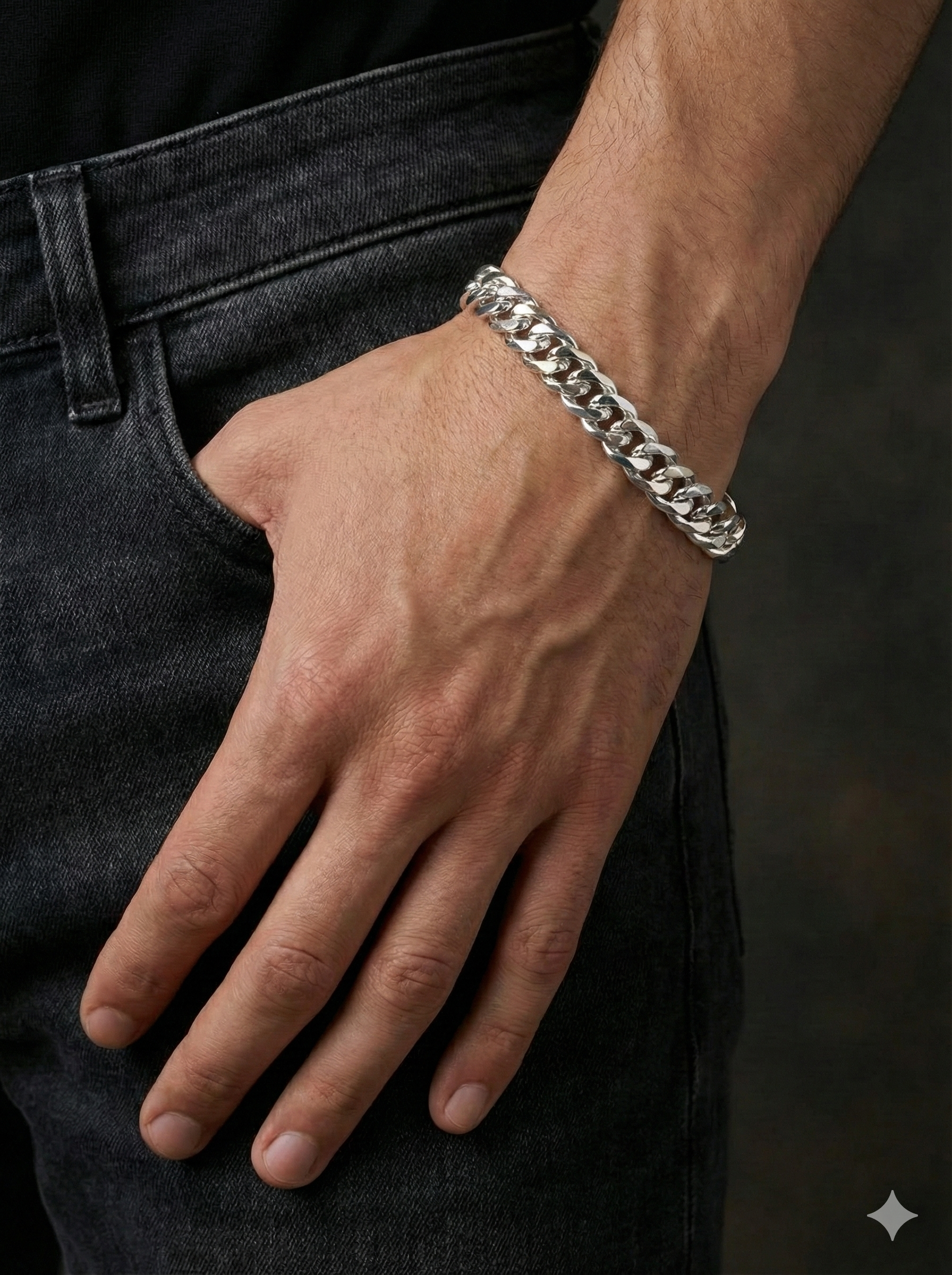 Core Chain – Solid Men’s 925 Sterling Silver Bracelet Shavi Jewellery