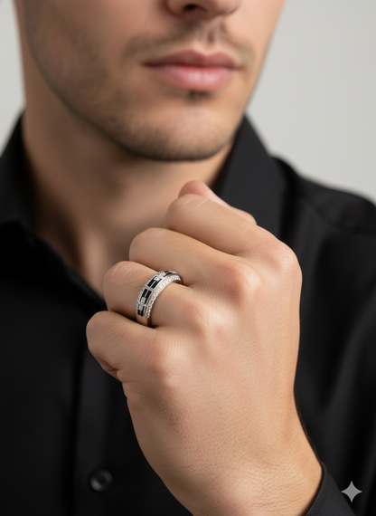 The Perfectionist Ring – Men’s 925 Sterling Silver Statement Ring Shavi Jewellery