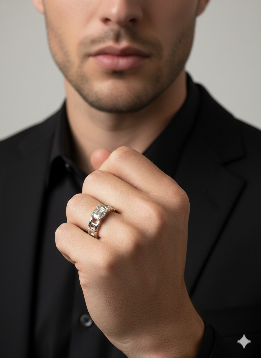 Maze Silver Ring – Men’s 925 Sterling Silver Statement Ring Shavi Jewellery