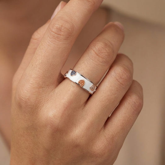Mood Board Multi‑Heart 925 Sterling Silver Ring