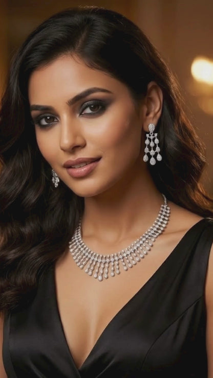 Tarana Drip Silver Set